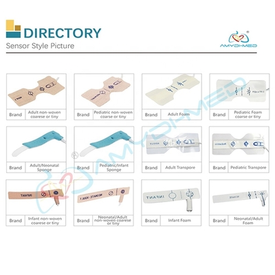 DB9-7P Plug Style Amydi-med SpO2 Probe Compatible for Nellcor Neonatal Adult Medaplast Disposable Sensor in Grey Cable