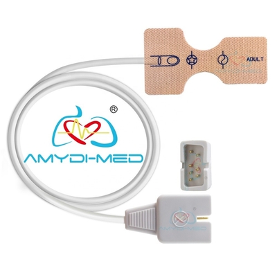 Custom White Adult Finger Clip Disposable Spo2 Sensor for Medical Materials Accessories and 7 Pin Connector