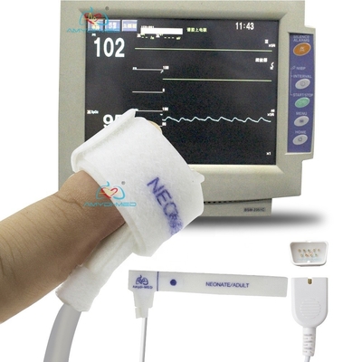 Amydi-med Compatible for NIHON KOHDEN DB9-9P SpO2 Probe 0.9m White Cable Adult Neonatal Sponge Sp02 Sensor Long-lasting
