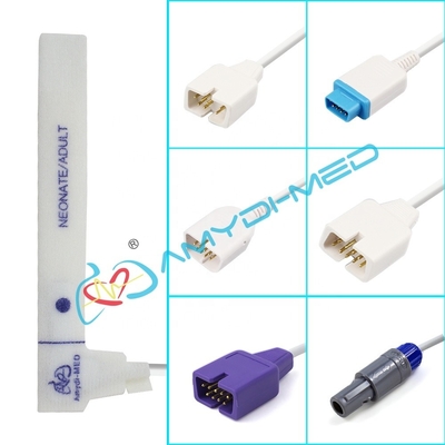 Amydi-med Compatible for NIHON KOHDEN DB9-9P SpO2 Probe 0.9m White Cable Adult Neonatal Sponge Sp02 Sensor Long-lasting
