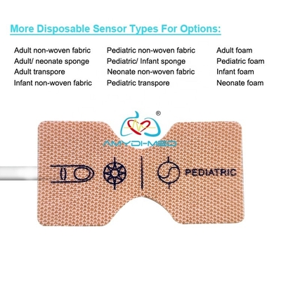 TPU Coated Pediatric SpO2 Sensor Masim OxiMa Nonwoven Rectangle 15P Disposable Oximeter Sensor