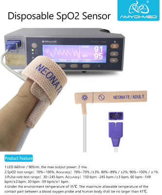 0.9M Pulse Oximeter Disposable Sensor Medical Alcohol Disinfecting 9Pin DS-100A 1 Meter