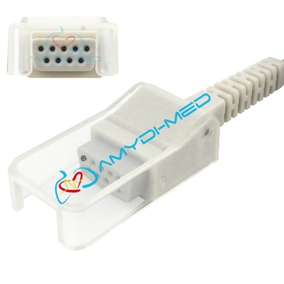 Grey TPU 6 Pin 40 Degree SpO2 Adapter Cable Pulse Oximeter Connector For Mindray PM9000 And Nellcor DB9