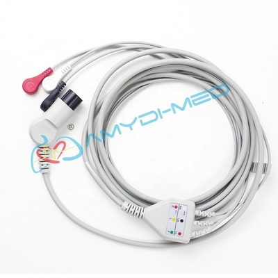 2.4M Cable 0.9M Leads 10 Lead Ecg Cable Round 6 Pin Surgical Supplies