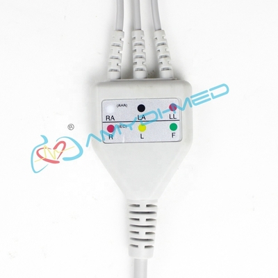 2.4M Cable 0.9M Leads 10 Lead Ecg Cable Round 6 Pin Surgical Supplies