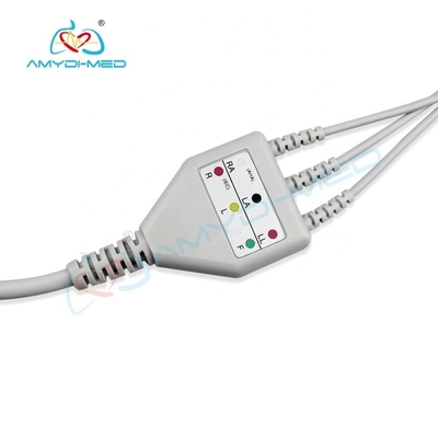Medical Accessories 3 Lead ECG Cable With Leadwire For Patient Monitors