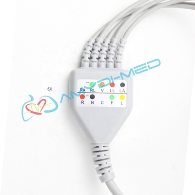 2.4 Meter Ecg Cable 3 Lead Eco Friendly High Precision For Mindray