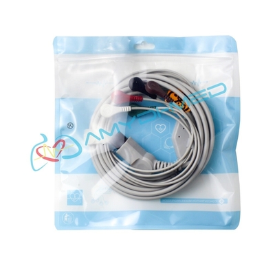 2.4 Meter Ecg Cable 3 Lead Eco Friendly High Precision For Mindray