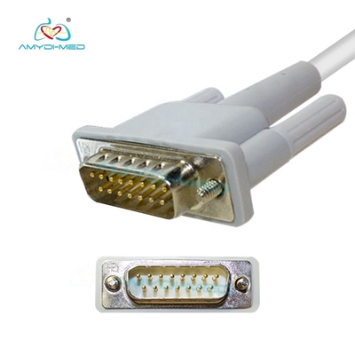 15 Pin Philips Ecg Cable 10 Lead Snap 2.4M TPU Jacket For Spo2 Machines