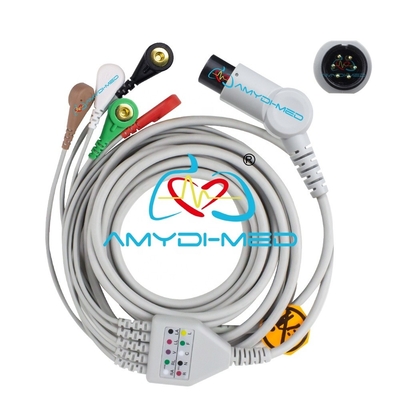 BCI 6Pin Ecg Cables And Leadwires Medical 5 Lead Ecg Cable Lightweight