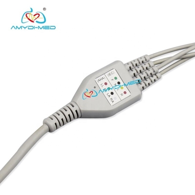TPU Coated ECG Cables And Leadwires Mindray 5 Lead Ecg Cable Easy Connection