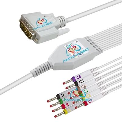 Class I Edan Smart SE3 10 Lead Ekg Wire With Leadwires 15Pins IEC Banana 4.0
