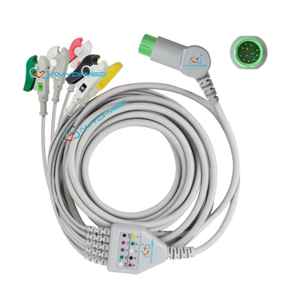Ultraviolet Light Philips Ecg Cable Round 12 Pins 2.4m High Precision