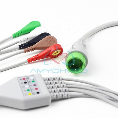 Hwatime Ecg Cables And Leadwires 6 Pin Medical 3.3 meters Ecg Cable 5 Lead