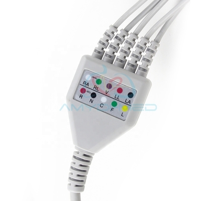 Hwatime Ecg Cables And Leadwires 6 Pin Medical 3.3 meters Ecg Cable 5 Lead