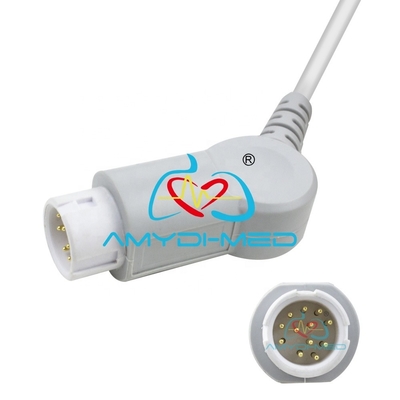 Electrode Clip 3 Lead Ecg Cable Round 12P TPU Jacket Customizable