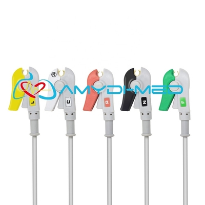 Electrode Clip 3 Lead Ecg Cable Round 12P TPU Jacket Customizable