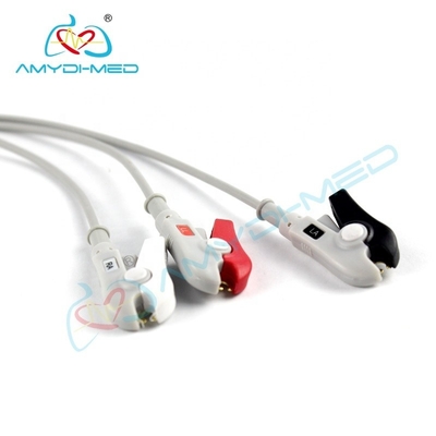 8 Pin 3 Lead Clip ECG Cables And Leadwires ECG Cable With Leadwire For HUNTLEIGH SC1000