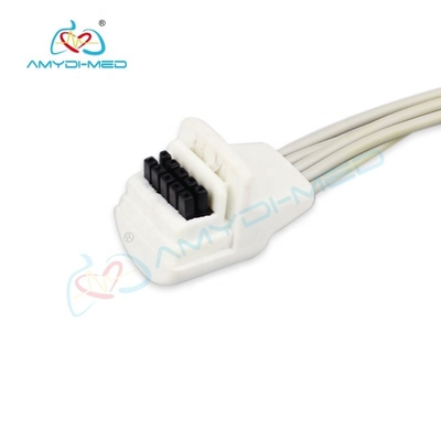 Mortala H3 ECG Holter Cable 5 Lead Snap AHA Holter Lead Wires Medical Materials