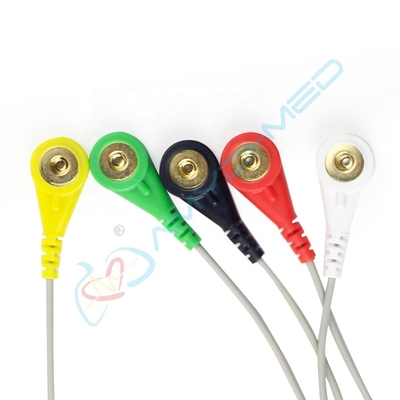 Mortala H3 ECG Holter Cable 5 Lead Snap AHA Holter Lead Wires Medical Materials