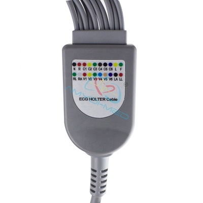 Patient ECG Holter Cable DMS 300-3A/4A/4L 19 Pins 10 Lead AHA Snap Holter Lead Wires
