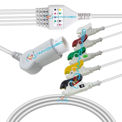 Round 12 Pin 5 Leads Philips Ecg Cable Easy Connection For ECG Monitor