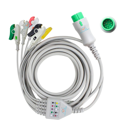 Medical Suppliers Cables for 12 Pin Mindray T5 T8 5lead Clip  Ecg cable with Lead Wire