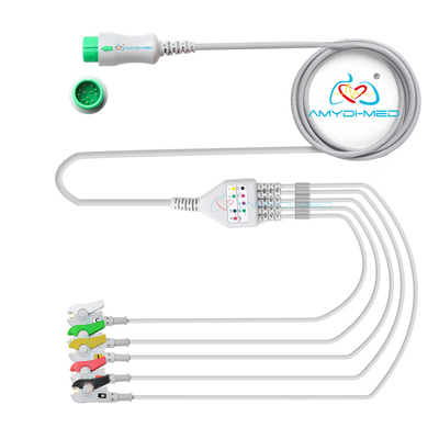Medical Suppliers Cables for 12 Pin Mindray T5 T8 5lead Clip  Ecg cable with Lead Wire