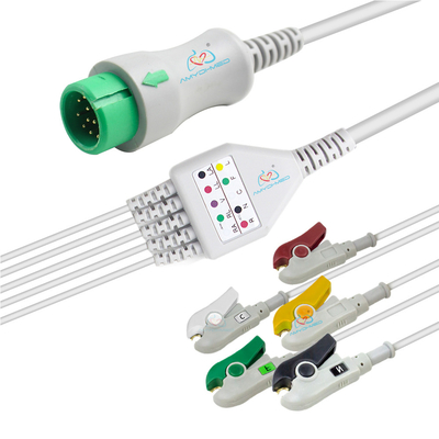 Medical Suppliers Cables for 12 Pin Mindray T5 T8 5lead Clip  Ecg cable with Lead Wire