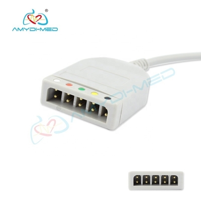 Medical ECG Truck Cable 5 Lead Yoke Grey 3 Years TPU ECG Cable for Medical Materials Accessories