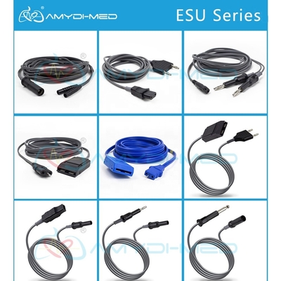 CE Certified Reusable ESU Cable Medical Grade Silicon Neutral Plate Adapter Φ6.3 Female Plug