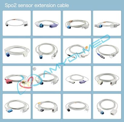 Reusable SpO2 Sensor Multi-Brand Compatible TPU & PVC Material Pulse Oximeter Sensor for Medical Monitoring