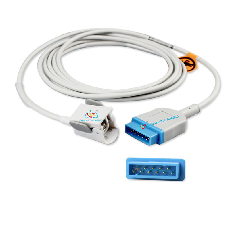 Reusable GE SpO2 Adapter Extension Cable for 11Pin Fingertip Pulse Oximeter
