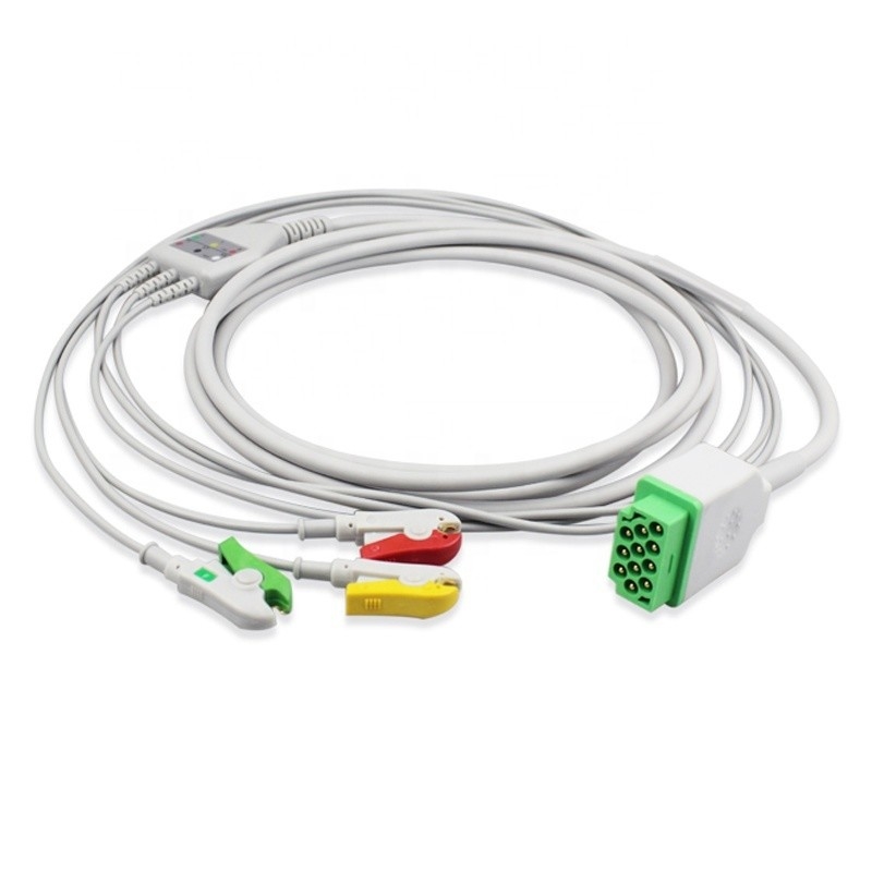 Medical Accessories 3 Lead ECG Cable With Leadwire For Patient Monitors