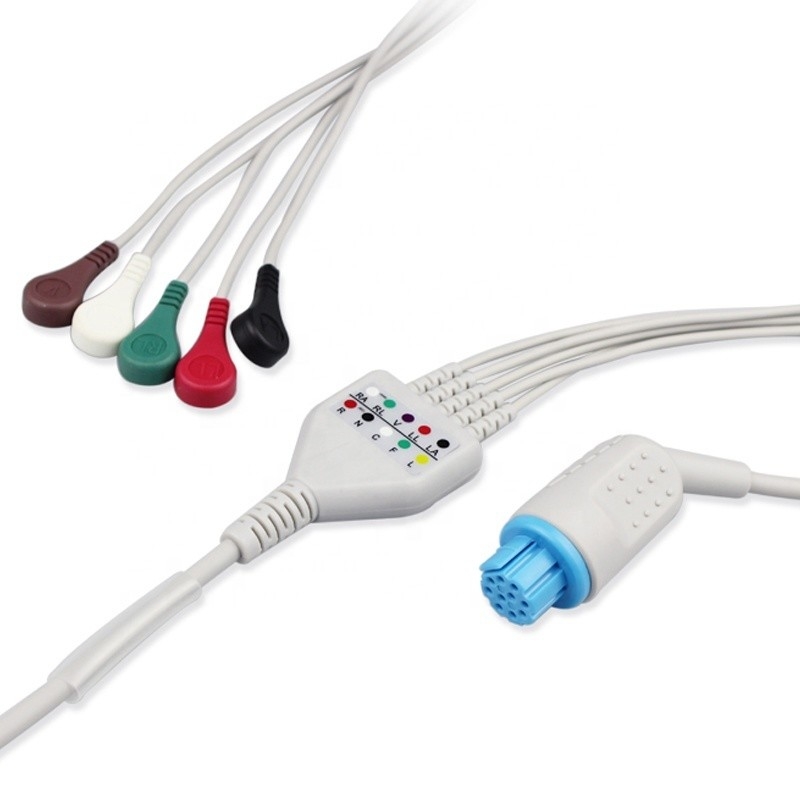 Medical Materials NV-10J Ecg Cable 5 Lead With Datex AS/3 CS/3 S/5 Cardiocap