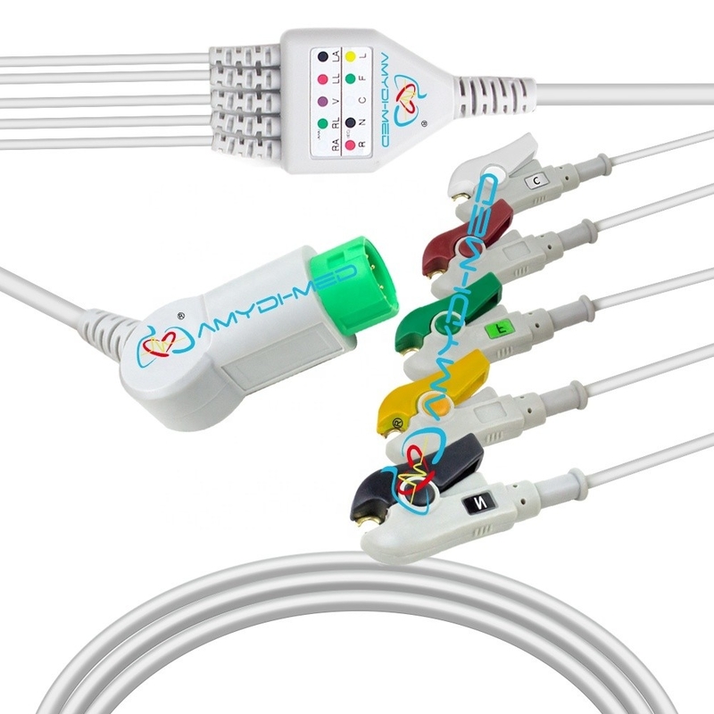 Ultraviolet Light Philips Ecg Cable Round 12 Pins 2.4m High Precision