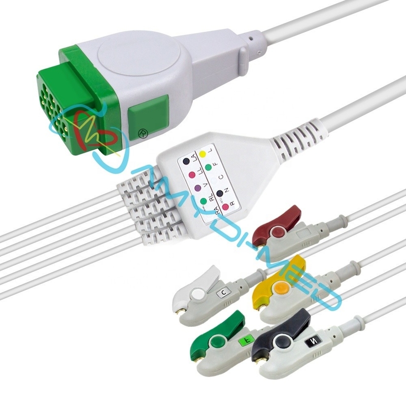 11P 5 Leads ECG Cable With Leadwire GE-MARQUETTE Solar 8000 Dash1 000 TPU