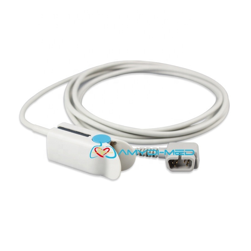 SpO2 Sensor Cable Compatible With CSI 503DX 3.0m Length with DB9-6P Plug Style for Adult Finger Clip